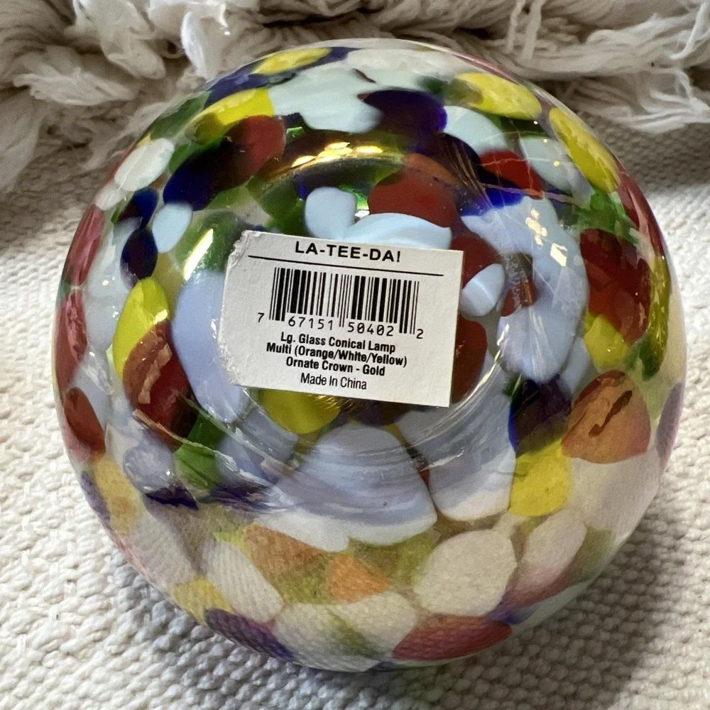 Vintage Large Glass, Conical Oil‎ Lamp LA-TEE-DAI - Picture 5 of 8